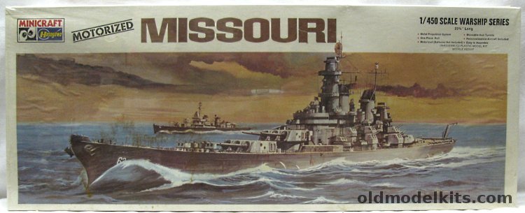 Hasegawa 1/450 BB-63 USS Missouri Battleship - Motorized, A-9 plastic model kit